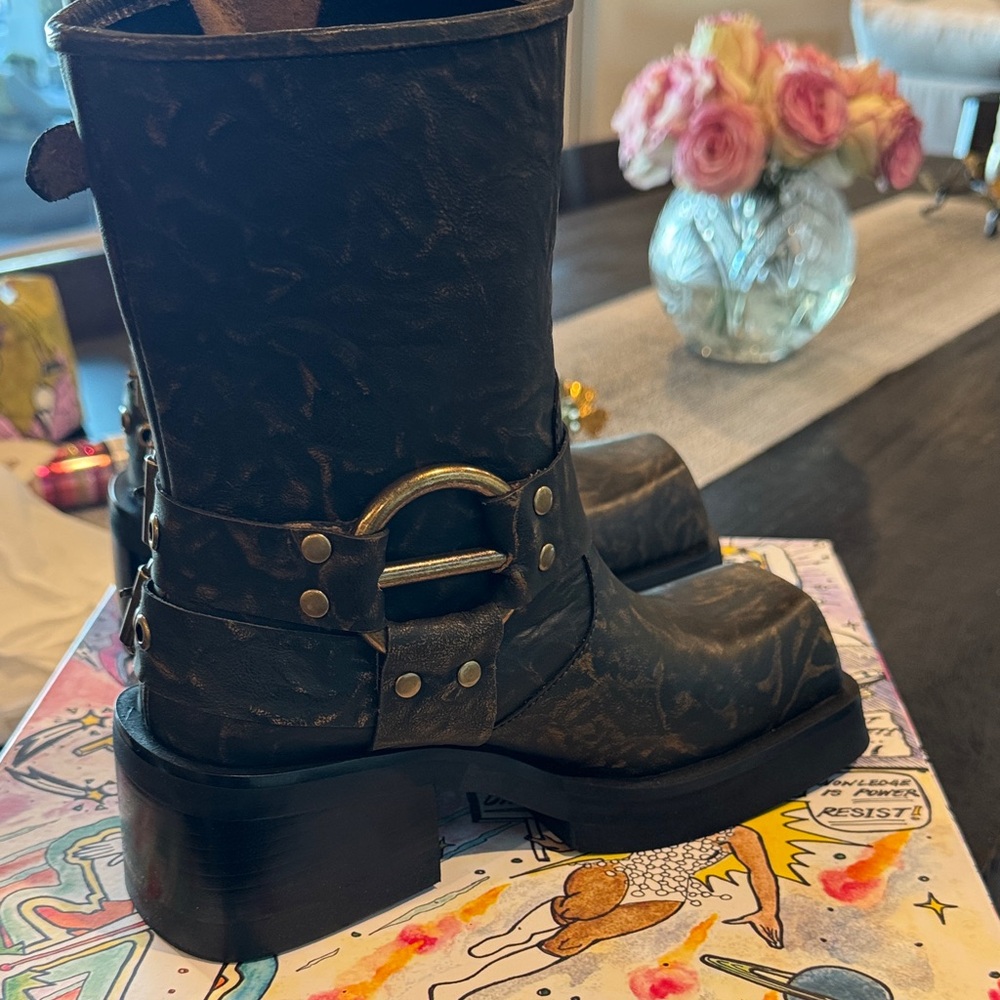 Free People Dark Brown Heeled Boots